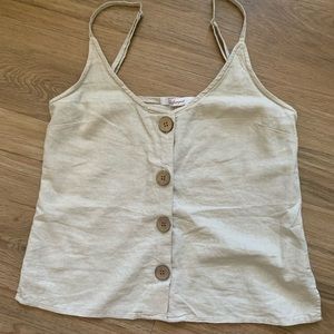 Beige flowy tank top